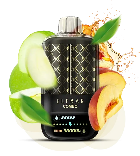 Elf Bar Combo 25000 Apple & Juicy Peach (Яблоко сочный персик) - 🍎 Яблоко + 🍑 Сочный персик - купить в Украине с доставкой